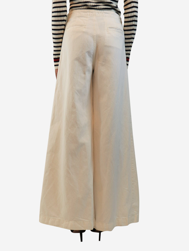 Cream wide-leg jeans - size UK 6 Trousers TWP 
