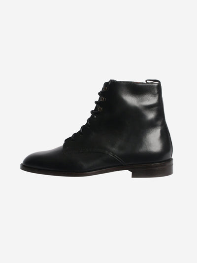 Black lace-up leather boots - size EU 37 Boots Michel Vivien 