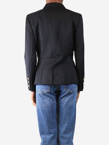 The Kooples Black new-stretch smoking jacket - size UK 8