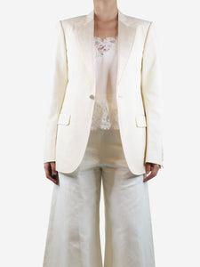 Gucci Cream single-breasted blazer - size UK 14