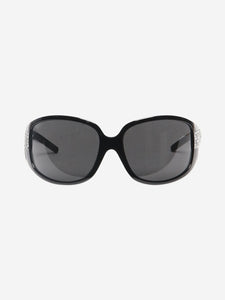 Fendi Black oversized wrap sunglasses