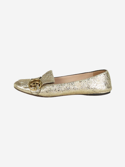Gold GG Marmont fringed ballet flats - size EU 37 Flat Shoes Gucci 