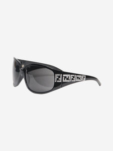 Fendi Black oversized wrap sunglasses