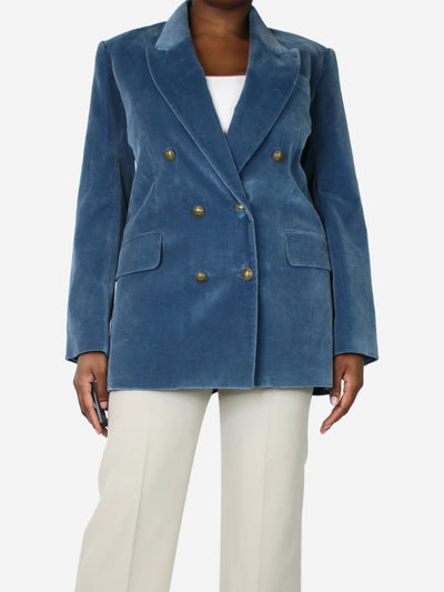Blue double-breasted velvet jacket - size UK 14 Coats & Jackets Frame 
