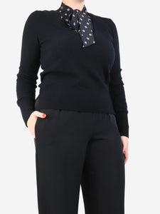 Veronica Beard Black cashmere jumper with silk collar - size M
