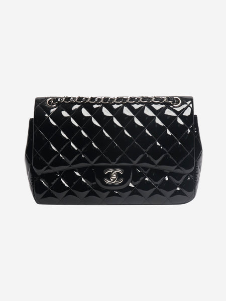 Black 2013 jumbo patent leather Classic Double Flap bag product image