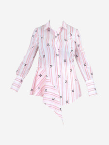 Off-White Pink striped shirt - size UK 12