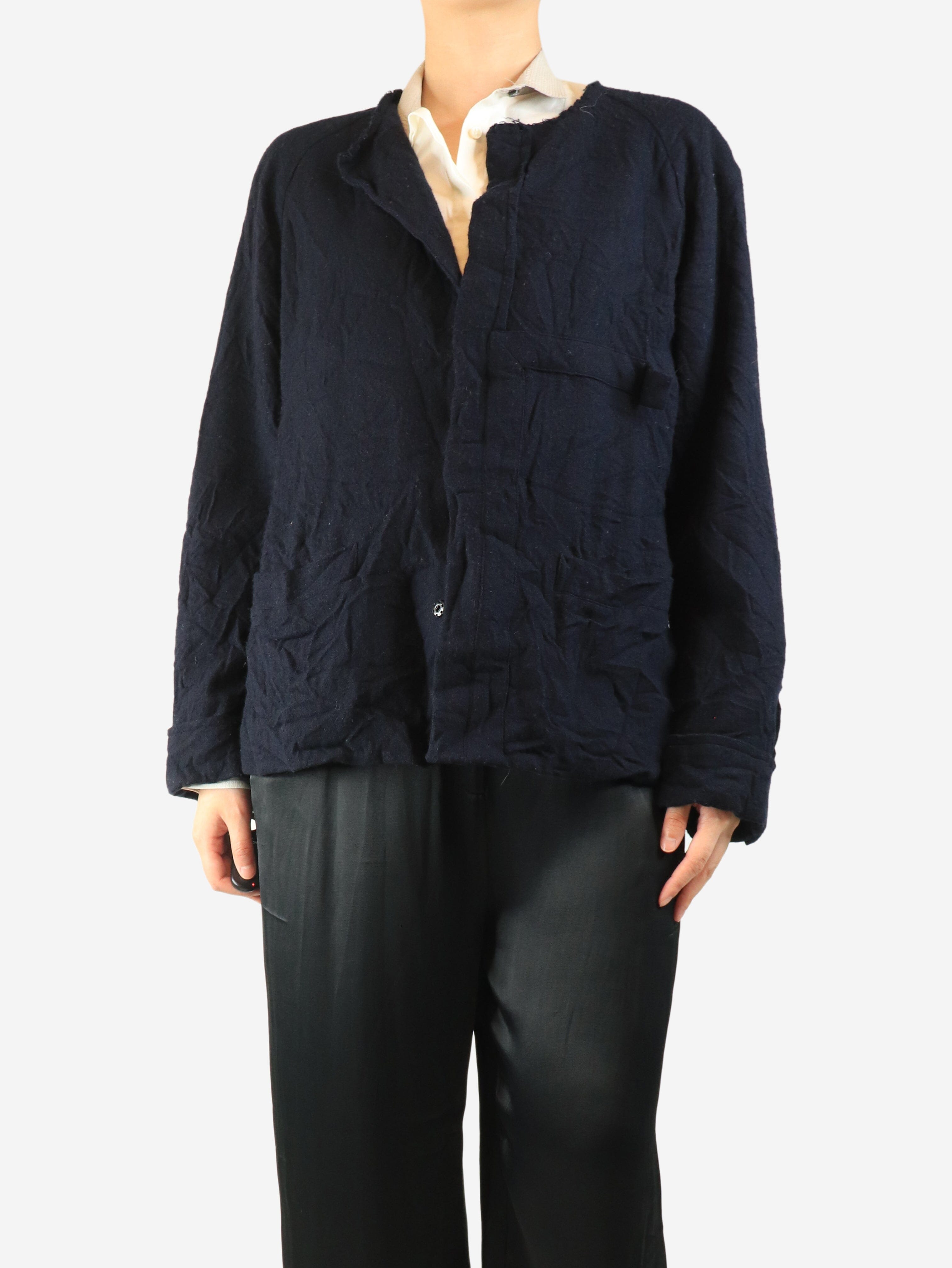 Navy wool coat - size UK 10 Coats & Jackets Yohji Yamamoto 