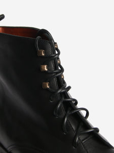 Michel Vivien Black lace-up leather boots - size EU 37