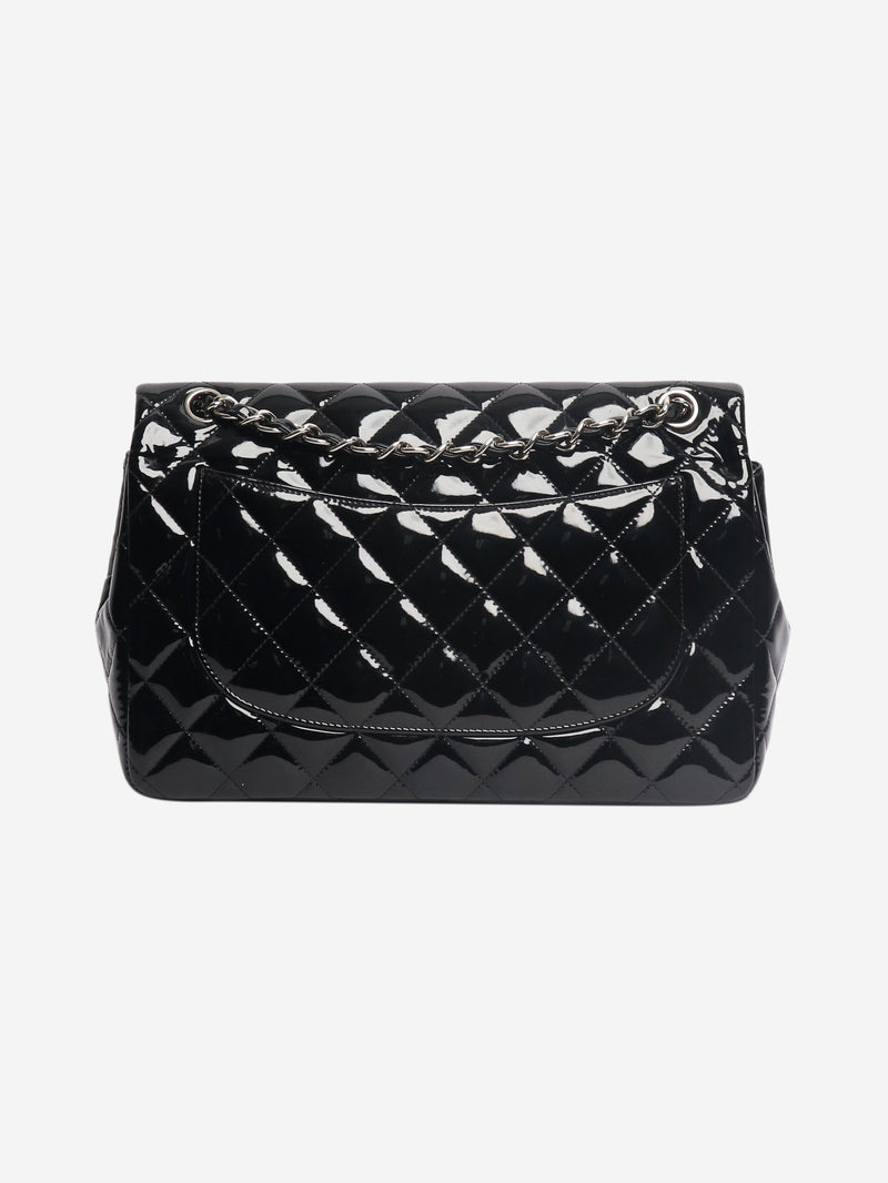 Black 2013 jumbo patent leather Classic Double Flap bag Shoulder bags Chanel 