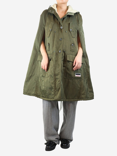Green sleeveless sherpa-lined parka - size UK 8 Coats & Jackets Miu Miu 