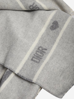 Grey fringed wool scarf Scarves Dior 