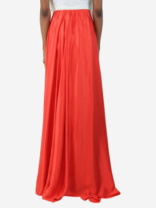 Bernadette Red silk maxi skirt - size UK 8