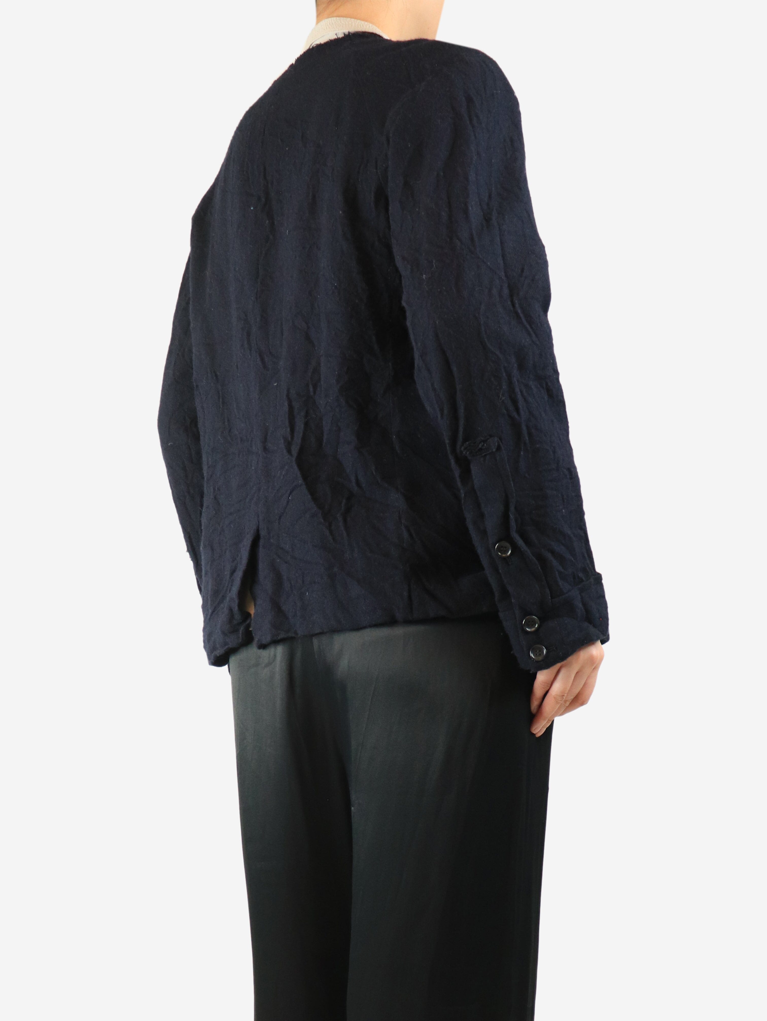 Navy wool coat - size UK 10 Coats & Jackets Yohji Yamamoto 