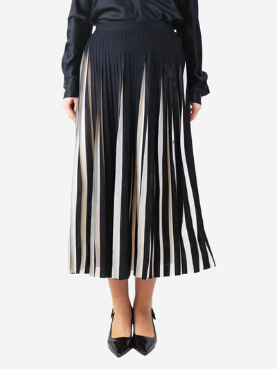 Black and neutral two-tone pleated midi skirt - size L Skirts Valentino 
