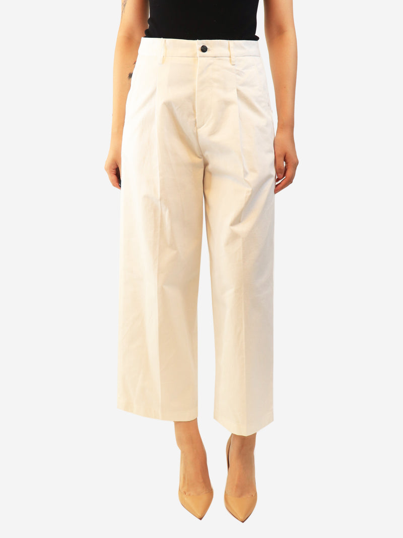 White pleated trousers - size UK 8