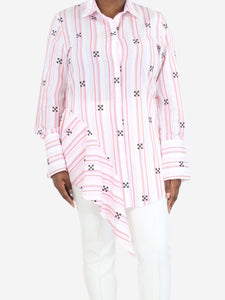 Off-White Pink striped shirt - size UK 12