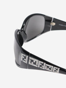 Fendi Black oversized wrap sunglasses