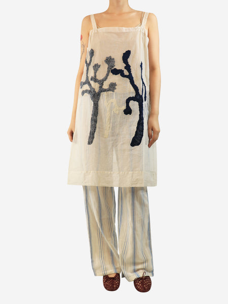 White and blue sheer camisole tunic - size M product image