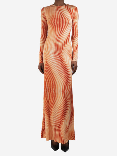 Orange Malloree stripe maxi dress - size UK 8 Dresses Tove 