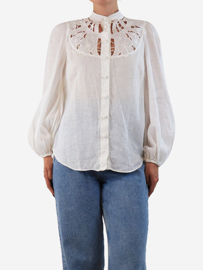 Zimmermann White broderie-anglaise blouse - size UK 10 Tops Zimmermann 