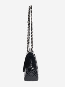 Chanel Black 2013 jumbo patent leather Classic Double Flap bag