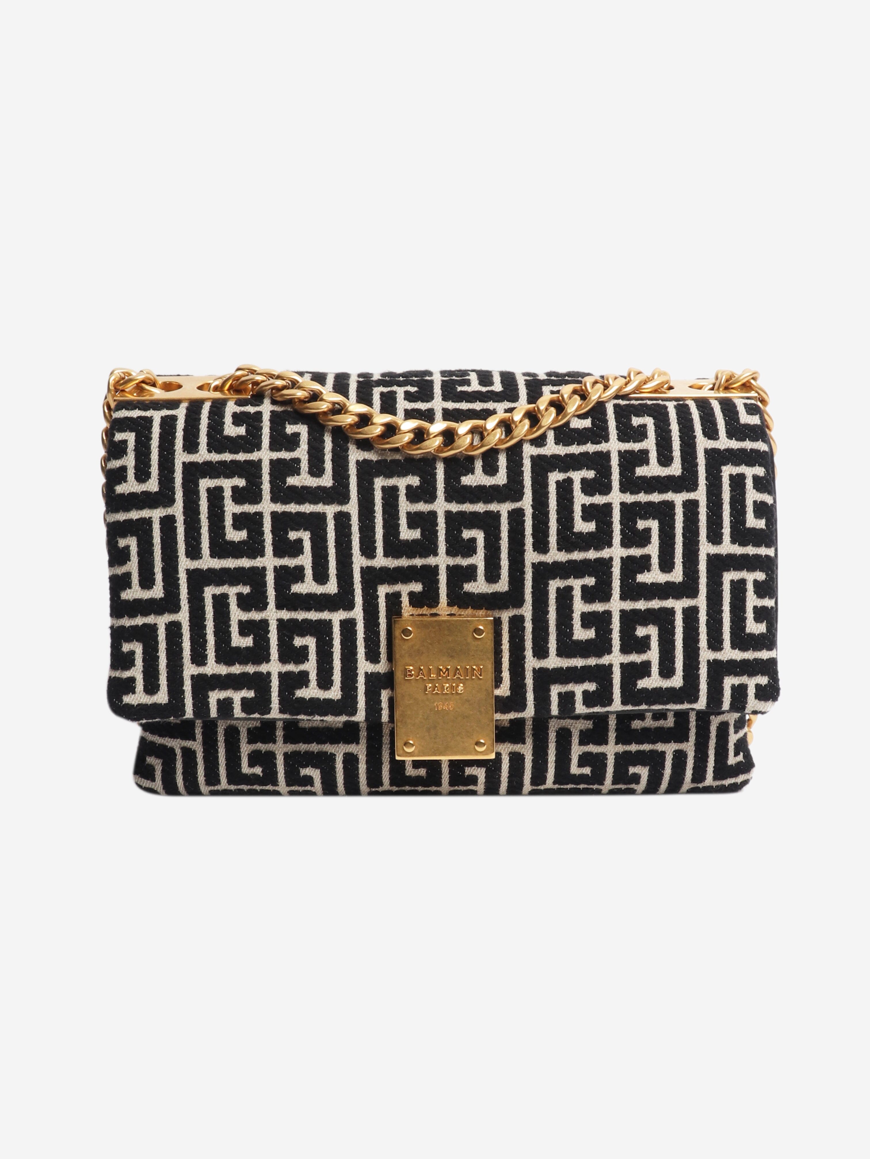 Black and neutral 1945 Soft Monogram Flap bag Shoulder bags Balmain 