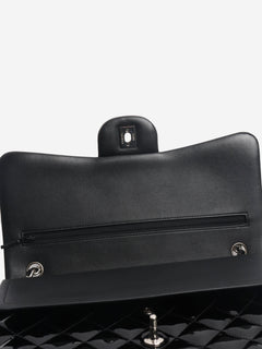 Black 2013 jumbo patent leather Classic Double Flap bag Shoulder bags Chanel 