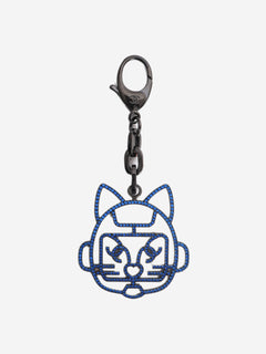Blue crystal robot cat keyring Keyrings Chanel 