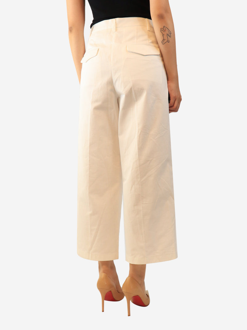 White pleated trousers - size UK 8