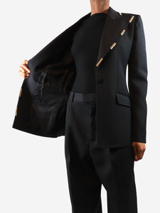 Gabriela Hearst Black metal-trimmed jacket - size UK 4