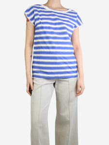 Dolce & Gabbana Blue sleeveless striped top - size UK 8