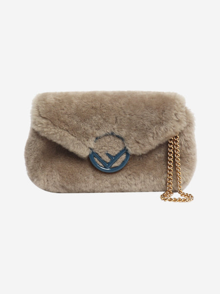 Taupe shearling belt bag product image