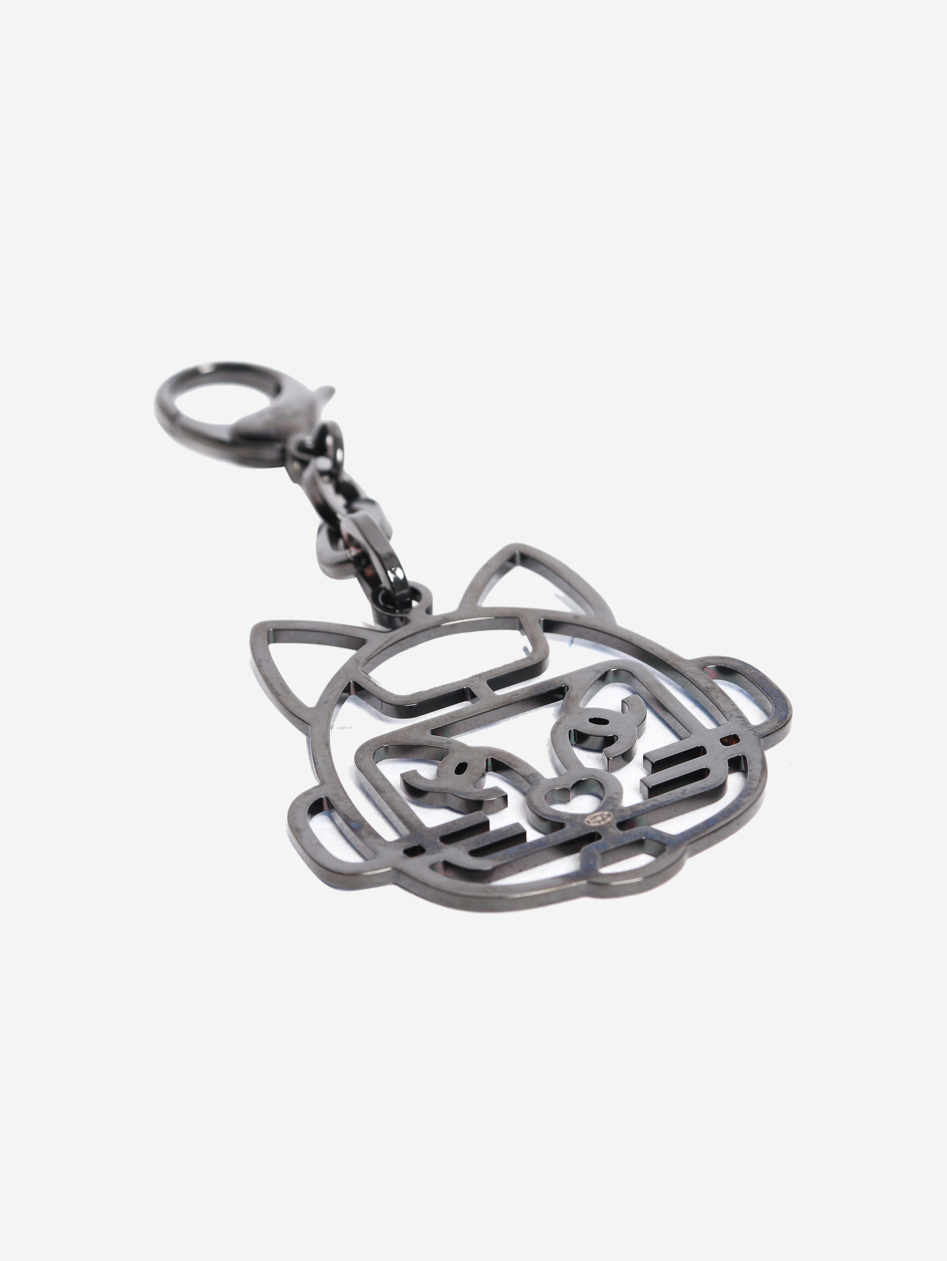 Blue crystal robot cat keyring Keyrings Chanel 