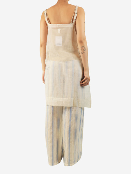 White and blue sheer camisole tunic - size M alternate image