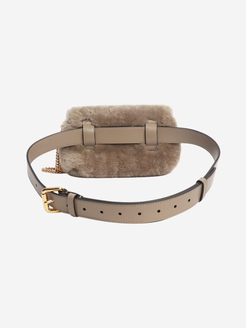 Taupe shearling belt bag Cross-body bags Fendi 
