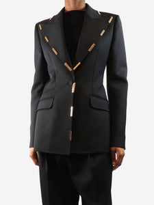 Gabriela Hearst Black metal-trimmed jacket - size UK 4
