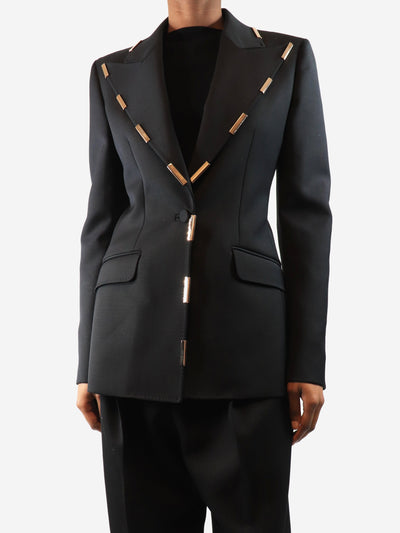 Black metal-trimmed jacket - size UK 4 Coats & Jackets Gabriela Hearst 