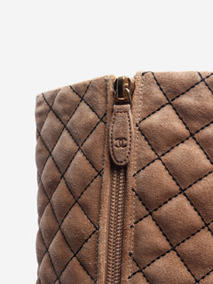 Sandy brown suede ankle boots - size EU 38.5 Boots Chanel 
