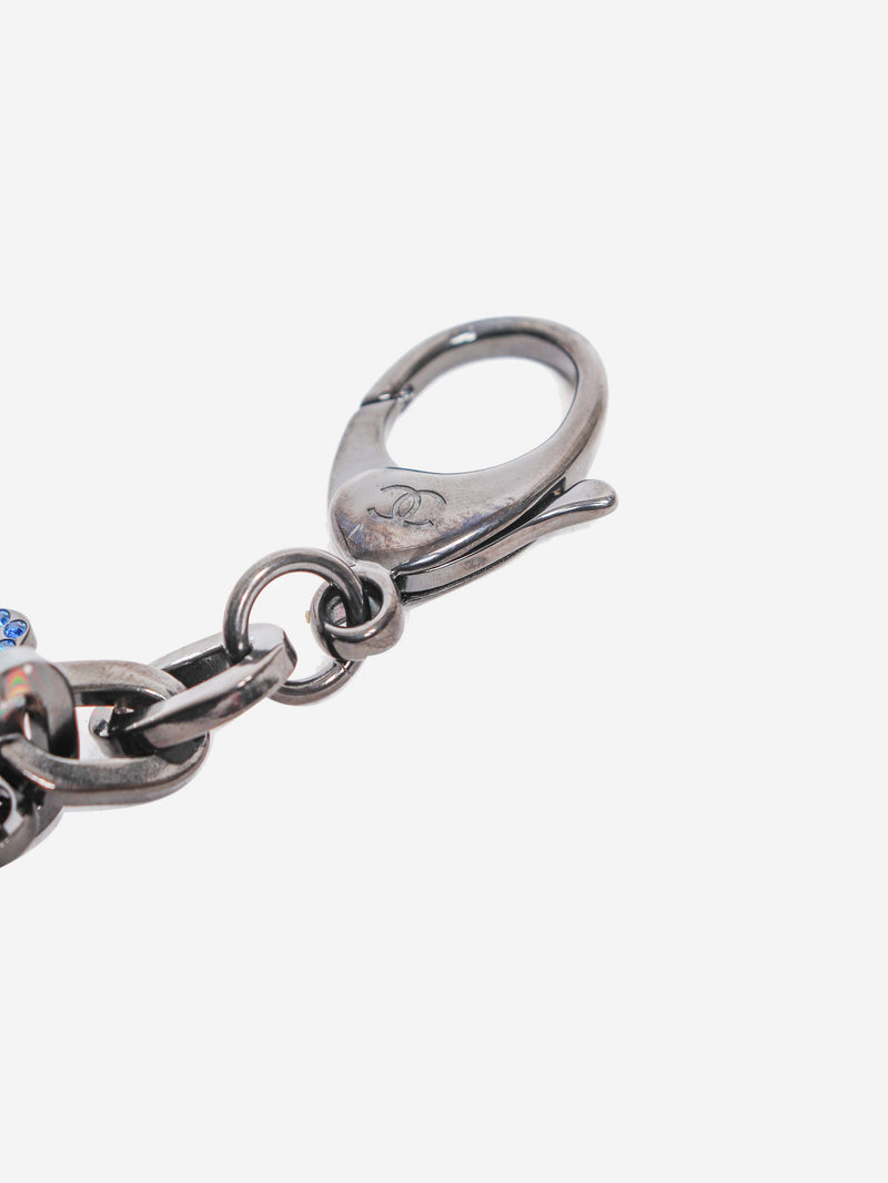 Blue crystal robot cat keyring Keyrings Chanel 