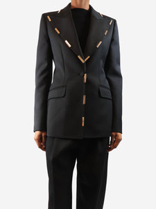 Gabriela Hearst Black metal-trimmed jacket - size UK 4