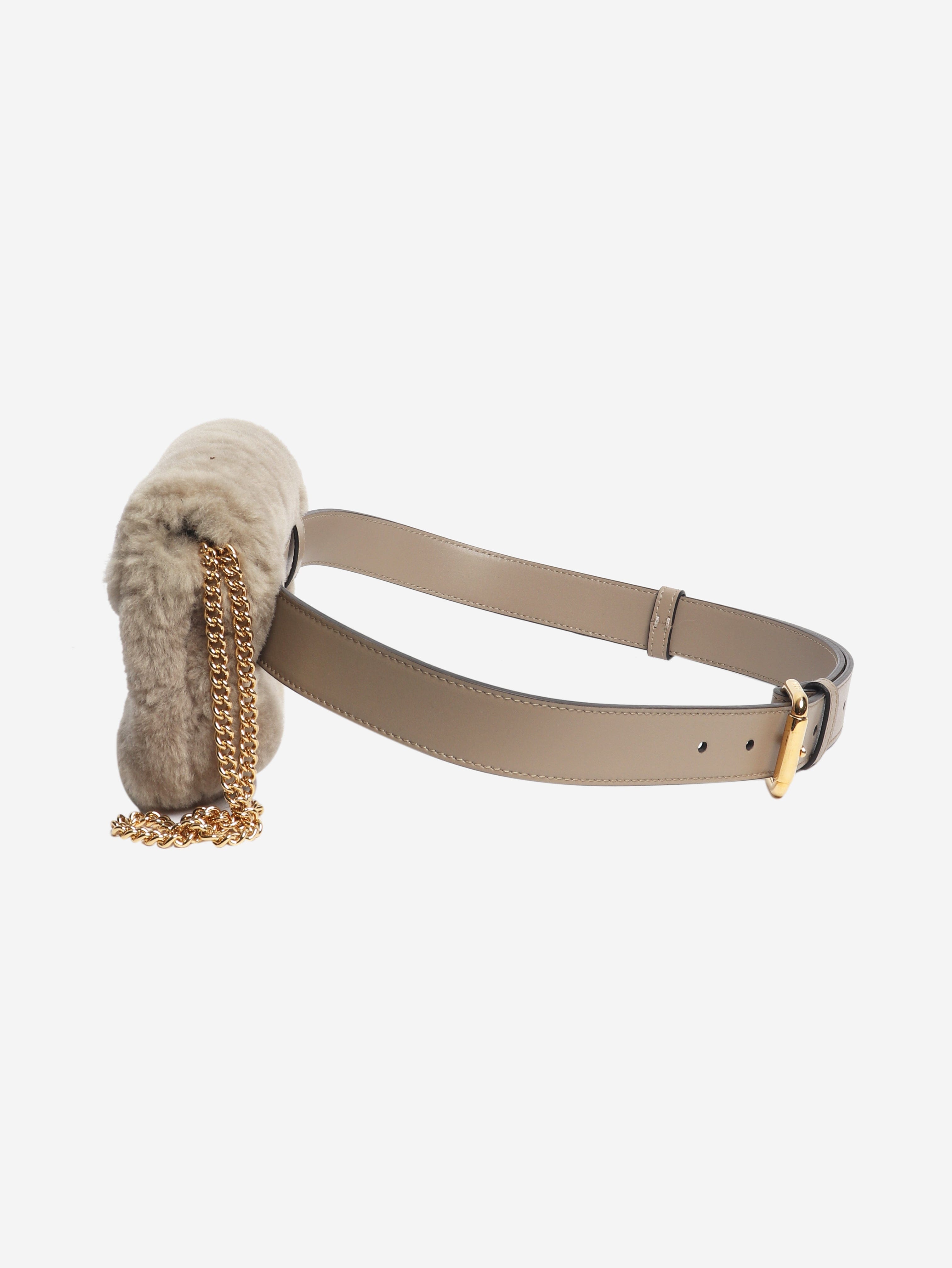 Taupe shearling belt bag Cross-body bags Fendi 