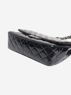 Black 2013 jumbo patent leather Classic Double Flap bag Shoulder bags Chanel 