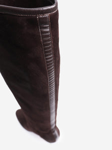 Loro Piana Dark brown suede knee-high boots - size EU 39.5