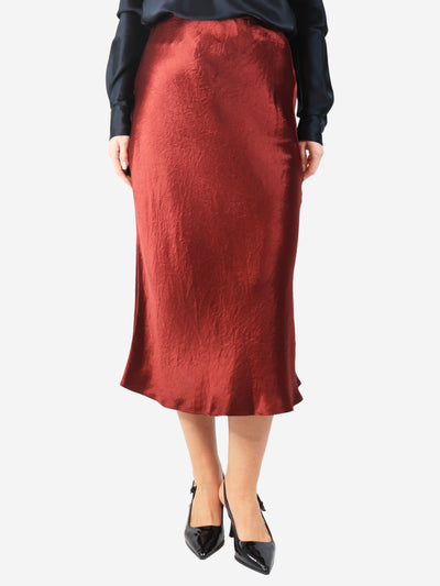 Red satin midi skirt - size UK 10 Skirts Max Mara Leisure 