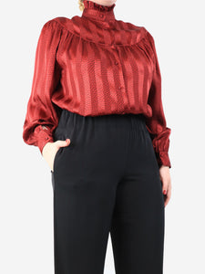 Saint Laurent Red spot printed silk blouse - size