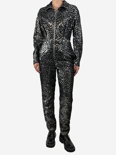 Black and silver sequin zipper jumpsuit - size UK 8 Jumpsuits Philosophy 