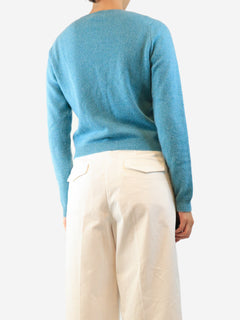 Blue cashmere cardigan - size UK 12 Knitwear Brora 