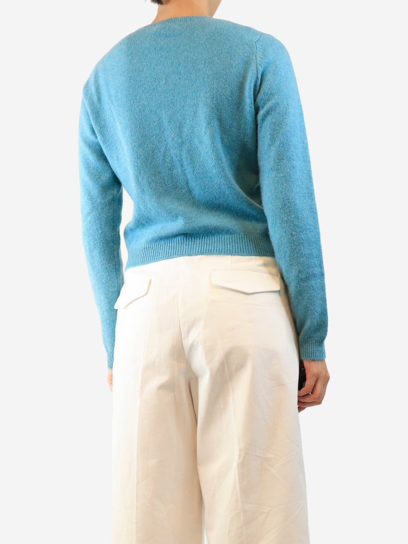 Blue cashmere cardigan - size UK 12 Knitwear Brora 