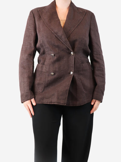 Brown linen jacket - size UK 14 Coats & Jackets The Gigi 
